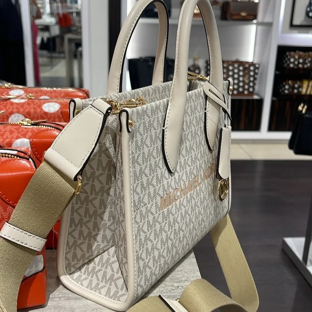 Michael Kors Mirella Small Signature Logo Crossbody Shopper TZ XBODY Bag LT CRM
